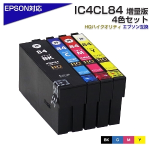 IC4CL84 互換インクカートリッジ4色パック(大容量タイプ)〔エプソン 
