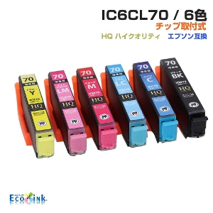 IC6CL70 6FpbN IC70 IC`bv ݊CNJ[gbW ʔ EPSON ݊ Gv\v^[Ή v^[CN ICBK70 ICC70 ICM70 ICY70 ICLC70 ICLM70 EP-806AR EP-806AW EP-905A EP-905F EP-906F EP-976A3